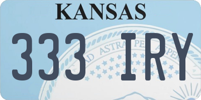 KS license plate 333IRY