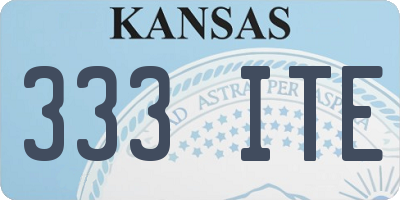 KS license plate 333ITE