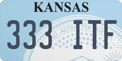 KS license plate 333ITF