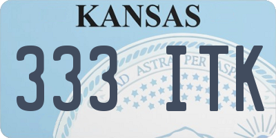 KS license plate 333ITK