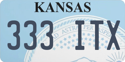 KS license plate 333ITX