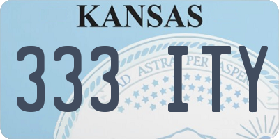 KS license plate 333ITY