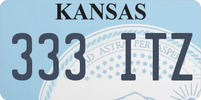 KS license plate 333ITZ