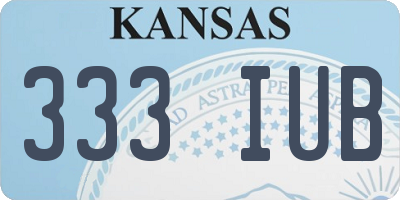 KS license plate 333IUB