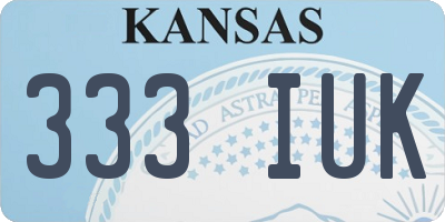 KS license plate 333IUK