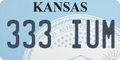 KS license plate 333IUM