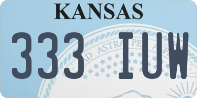 KS license plate 333IUW