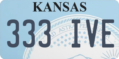 KS license plate 333IVE