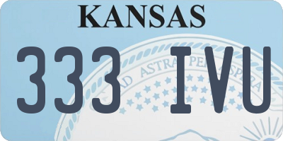 KS license plate 333IVU