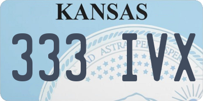 KS license plate 333IVX