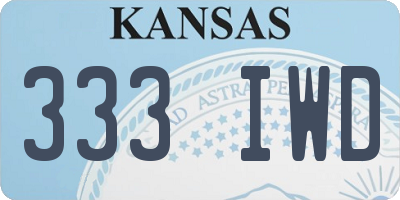 KS license plate 333IWD