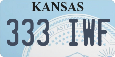KS license plate 333IWF