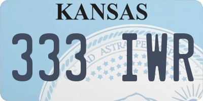 KS license plate 333IWR