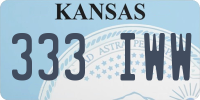 KS license plate 333IWW