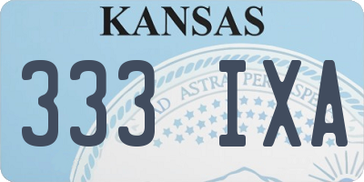 KS license plate 333IXA
