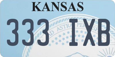 KS license plate 333IXB