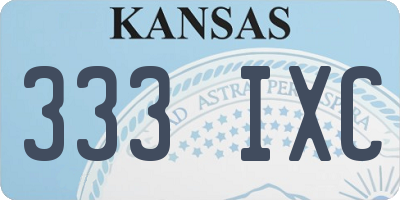 KS license plate 333IXC