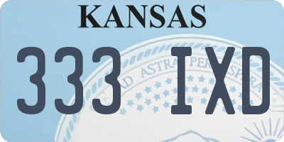KS license plate 333IXD