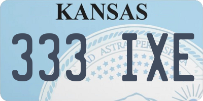 KS license plate 333IXE