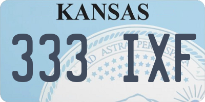KS license plate 333IXF