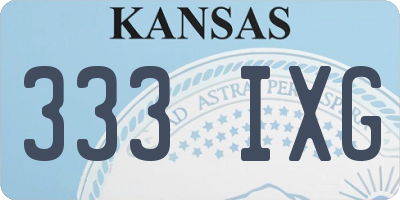 KS license plate 333IXG