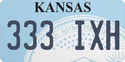 KS license plate 333IXH