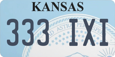 KS license plate 333IXI