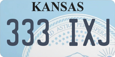 KS license plate 333IXJ