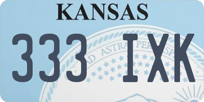 KS license plate 333IXK