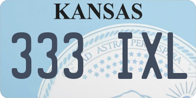 KS license plate 333IXL