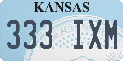 KS license plate 333IXM