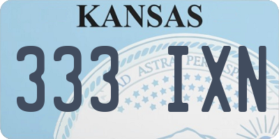 KS license plate 333IXN