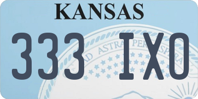 KS license plate 333IXO