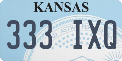 KS license plate 333IXQ