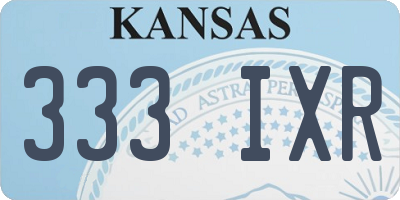 KS license plate 333IXR