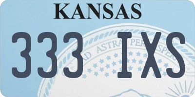 KS license plate 333IXS