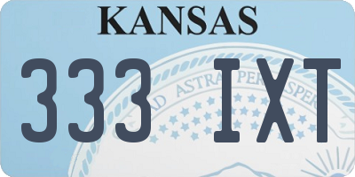 KS license plate 333IXT