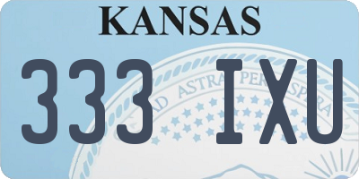 KS license plate 333IXU