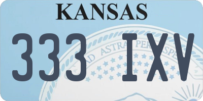 KS license plate 333IXV