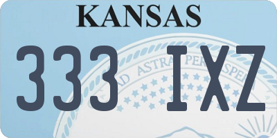 KS license plate 333IXZ