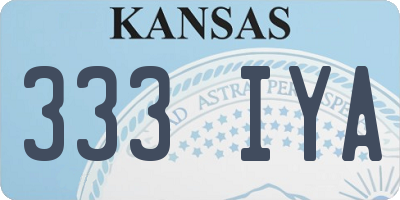 KS license plate 333IYA