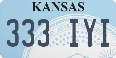 KS license plate 333IYI