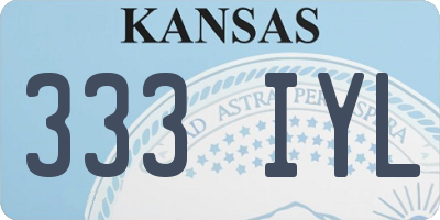 KS license plate 333IYL