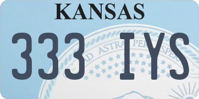 KS license plate 333IYS