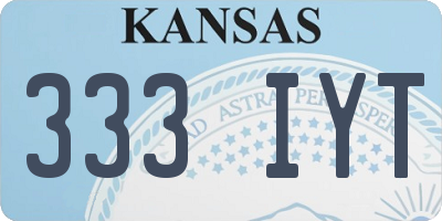 KS license plate 333IYT