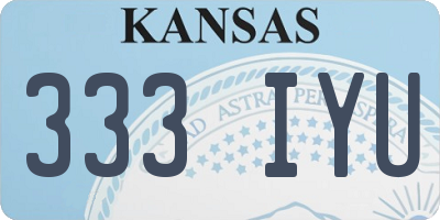 KS license plate 333IYU