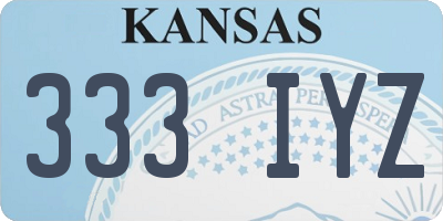 KS license plate 333IYZ