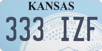 KS license plate 333IZF