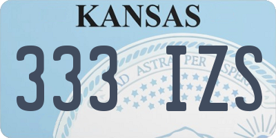 KS license plate 333IZS