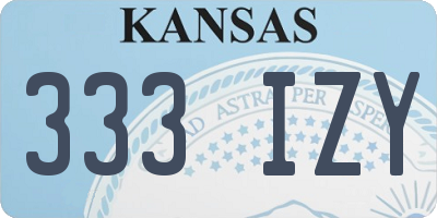 KS license plate 333IZY